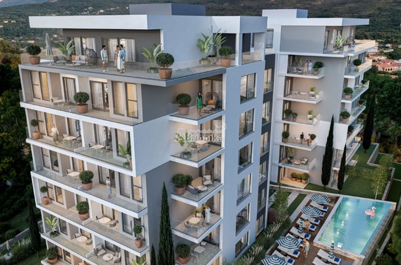 Апартаменты в Баре с бассейном и захватывающим видом на море - фото