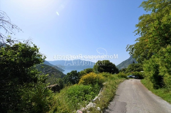 Участок на верху Рисана с хорошим видом и руинами - фото