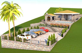 Дом с бассейном на стадии строительства в деревне Ковачи